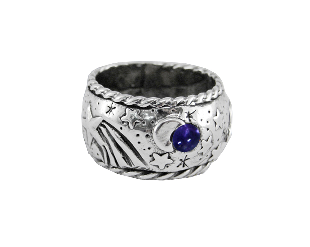 Sterling Silver Memories of a Starry Night Ring With Iolite Size 11